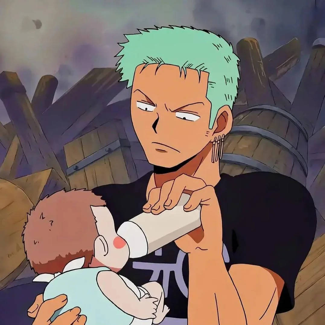 Roronoa Zoro, green-haired anime man, stern expression, SD Desktop Wallpaper