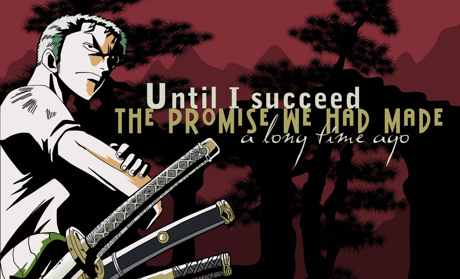 Roronoa Zoro, two swords, dark red backdrop, HD Desktop Wallpaper
