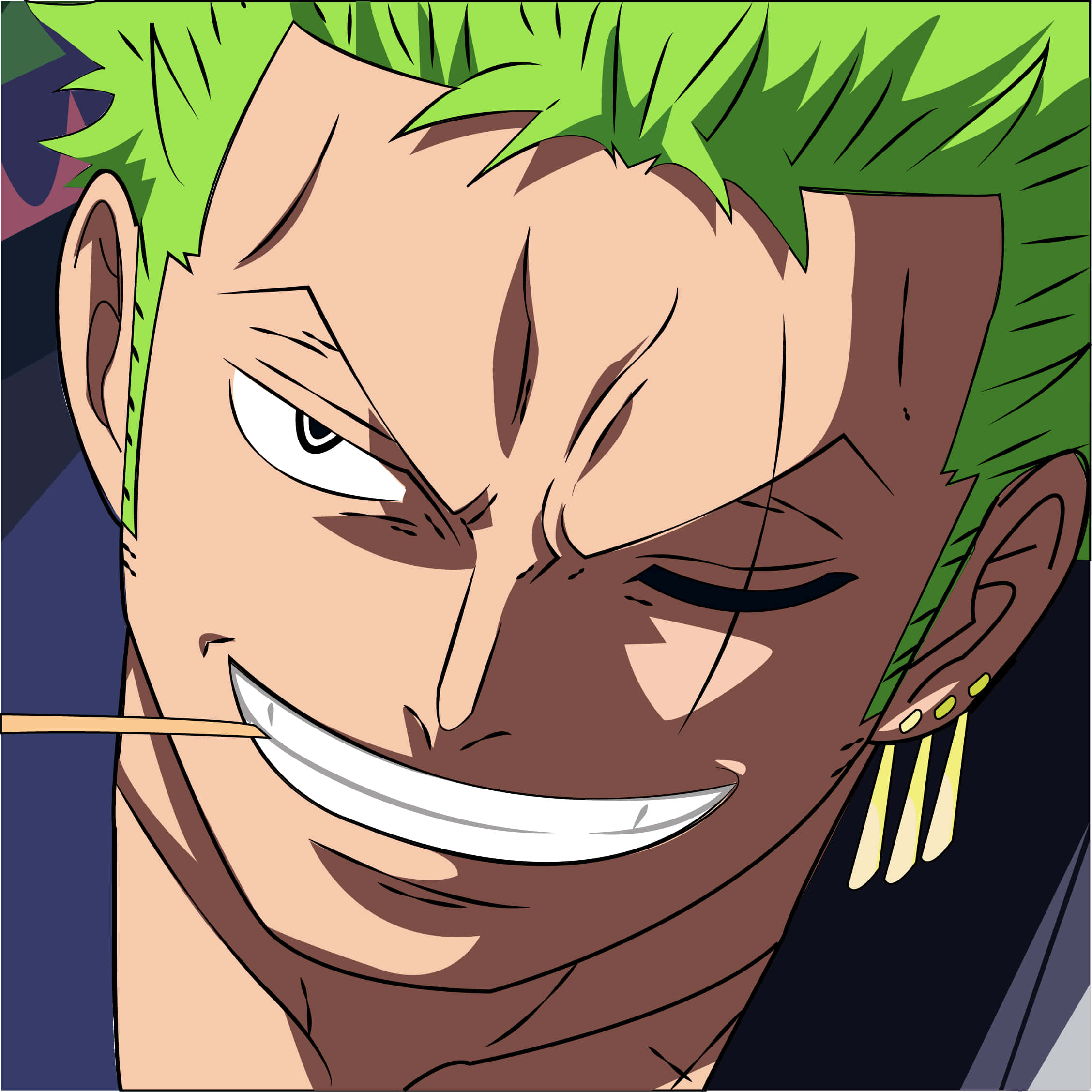 Roronoa Zoro, green-haired, toothy grin, Full HD Desktop Wallpaper