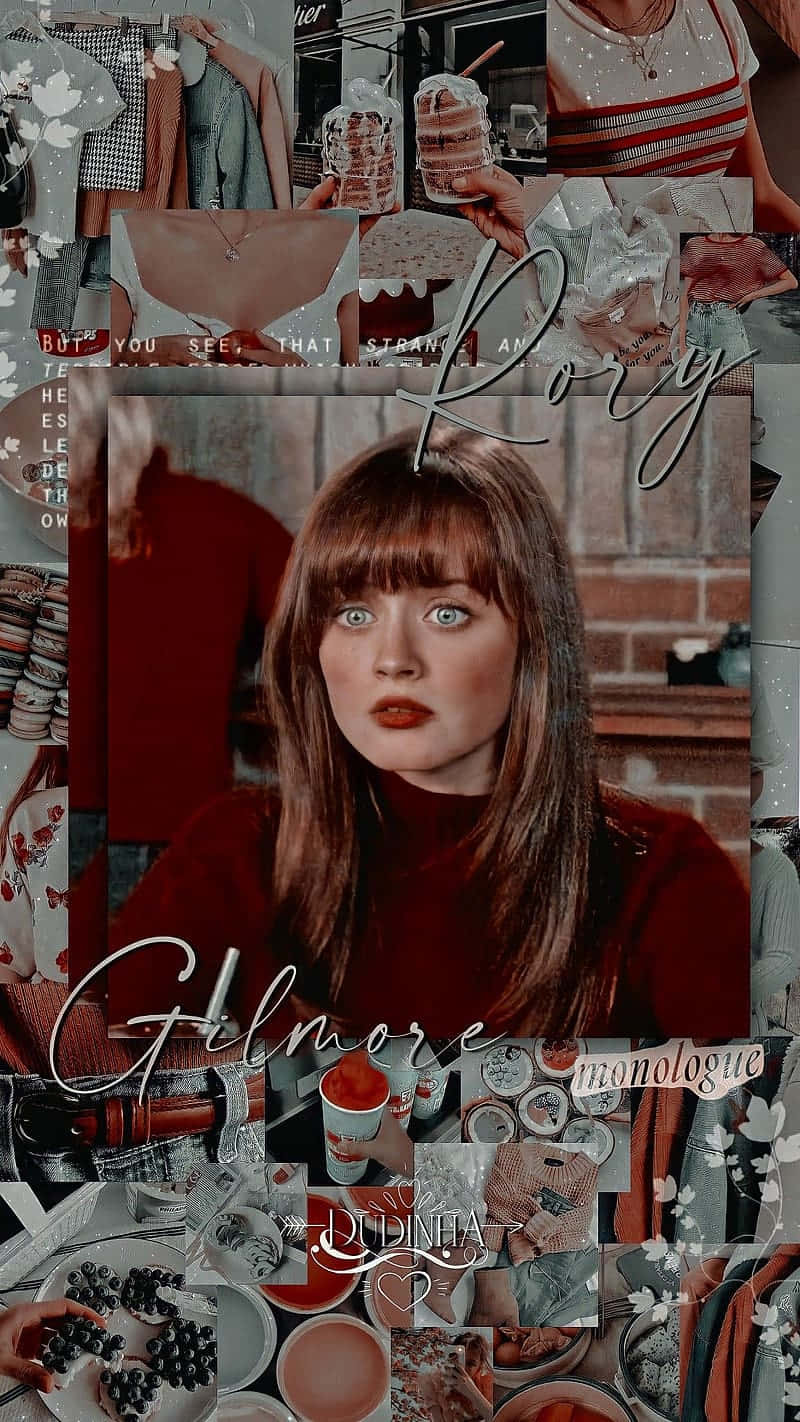 Rory Gilmore Aesthetic, red turtleneck, collage wallpaper, HD Phone Wallpaper