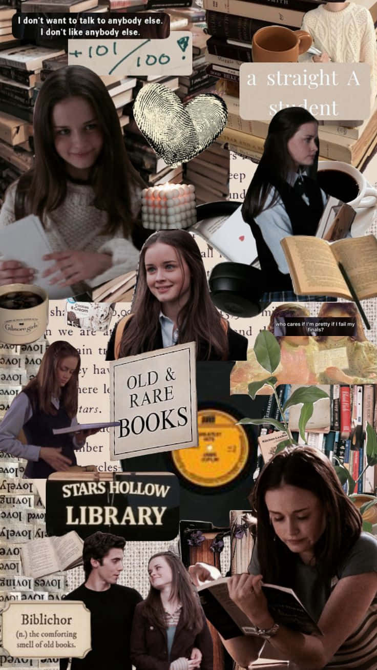 Rory Gilmore, library scenes, books, HD Phone Wallpaper