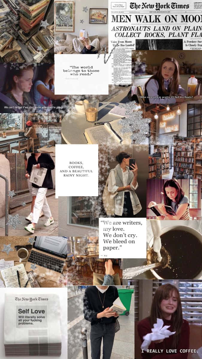 Rory Gilmore, cozy reading moments, books, SD Phone Wallpaper