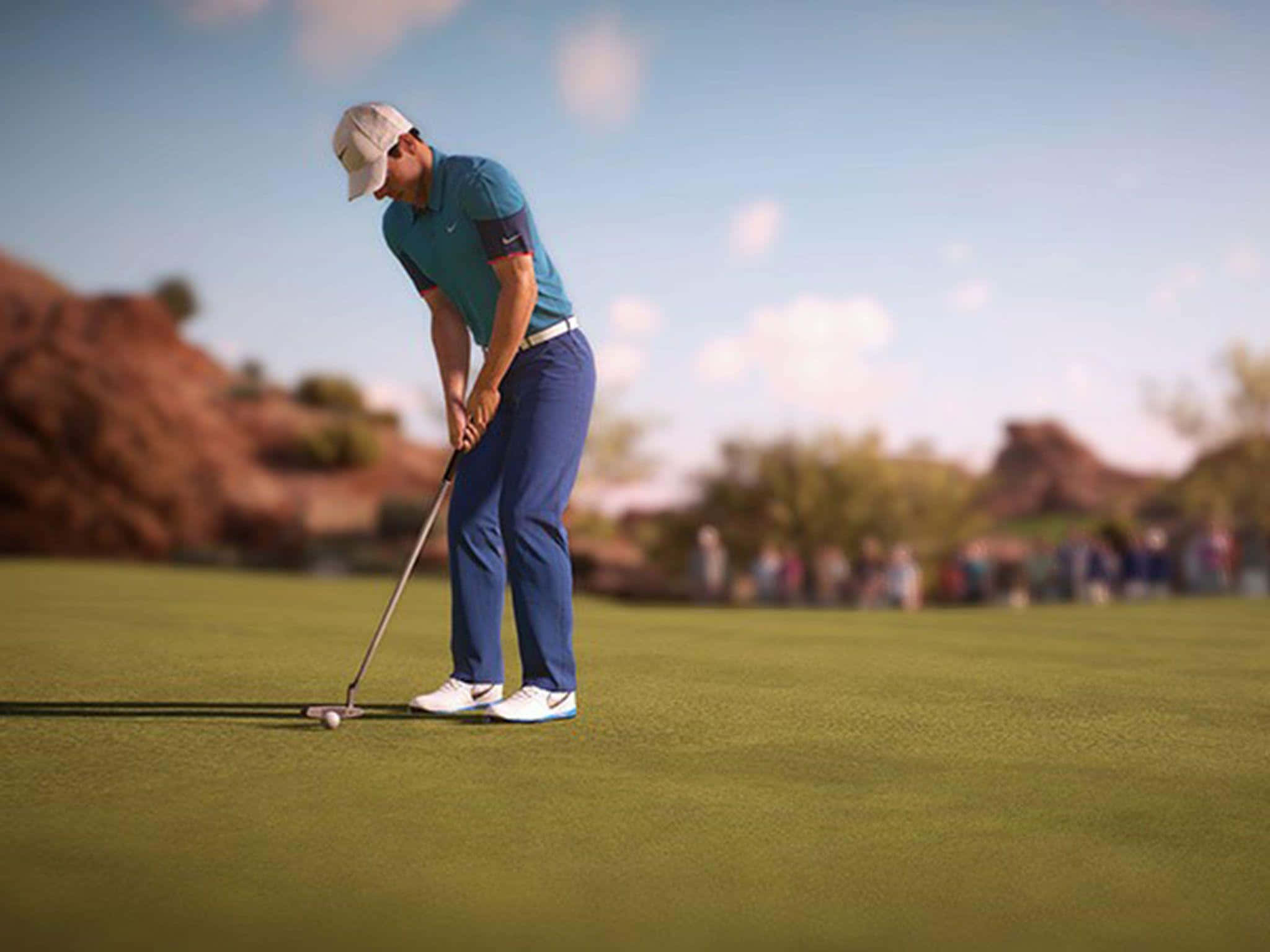 Rory Mcilroy, teal shirt, blue pants, Full HD Desktop Wallpaper