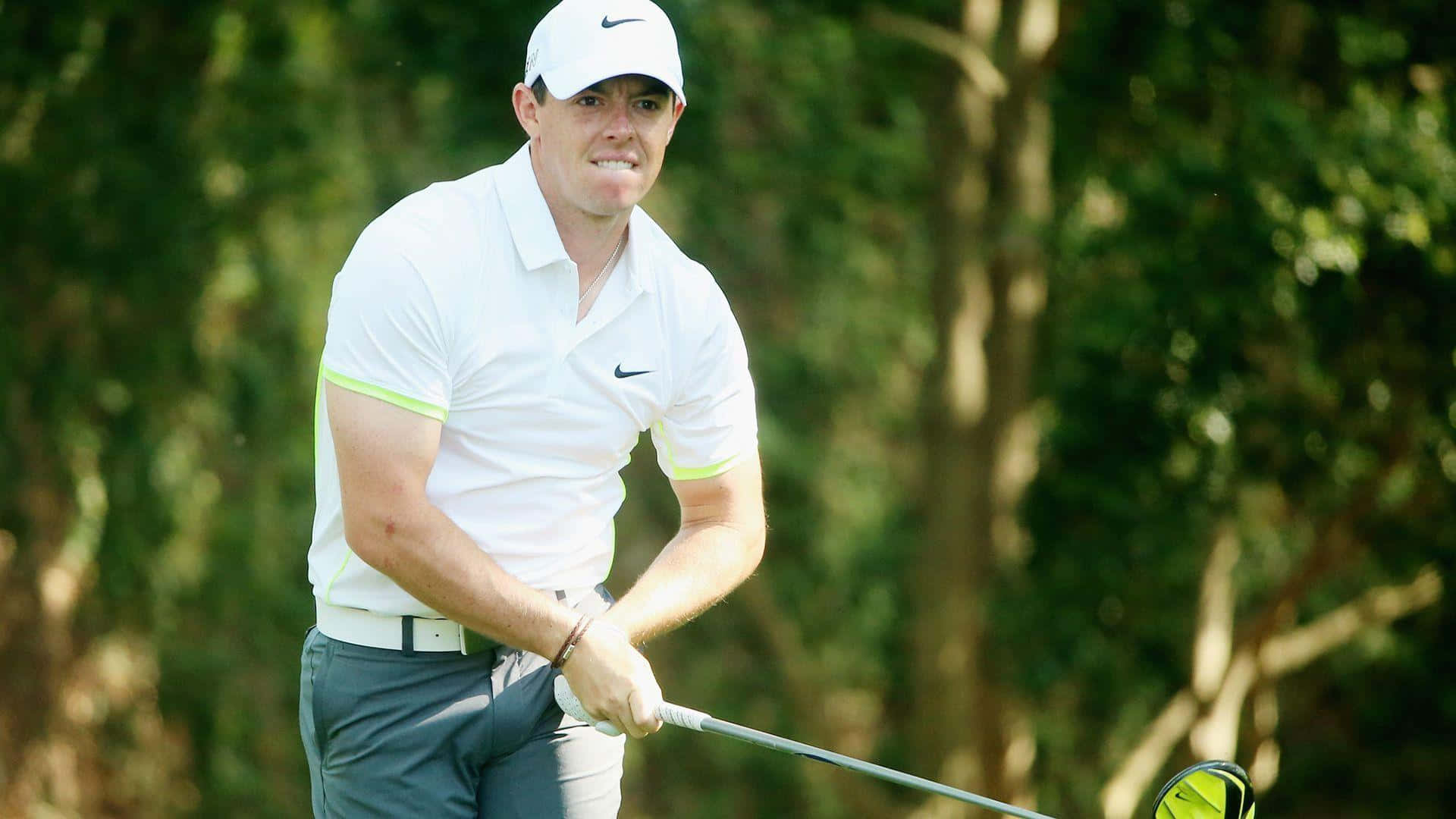 Rory Mcilroy, white shirt, cap, Full HD Desktop Wallpaper