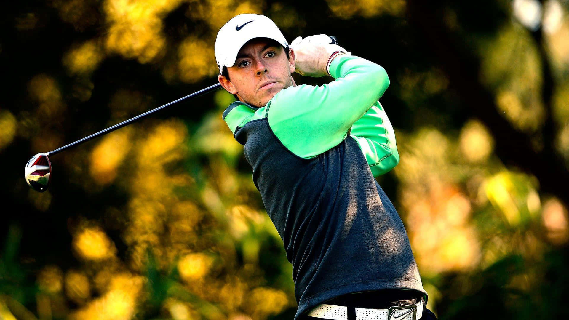 Rory McIlroy, white Nike cap, green sleeves, Full HD Desktop Wallpaper