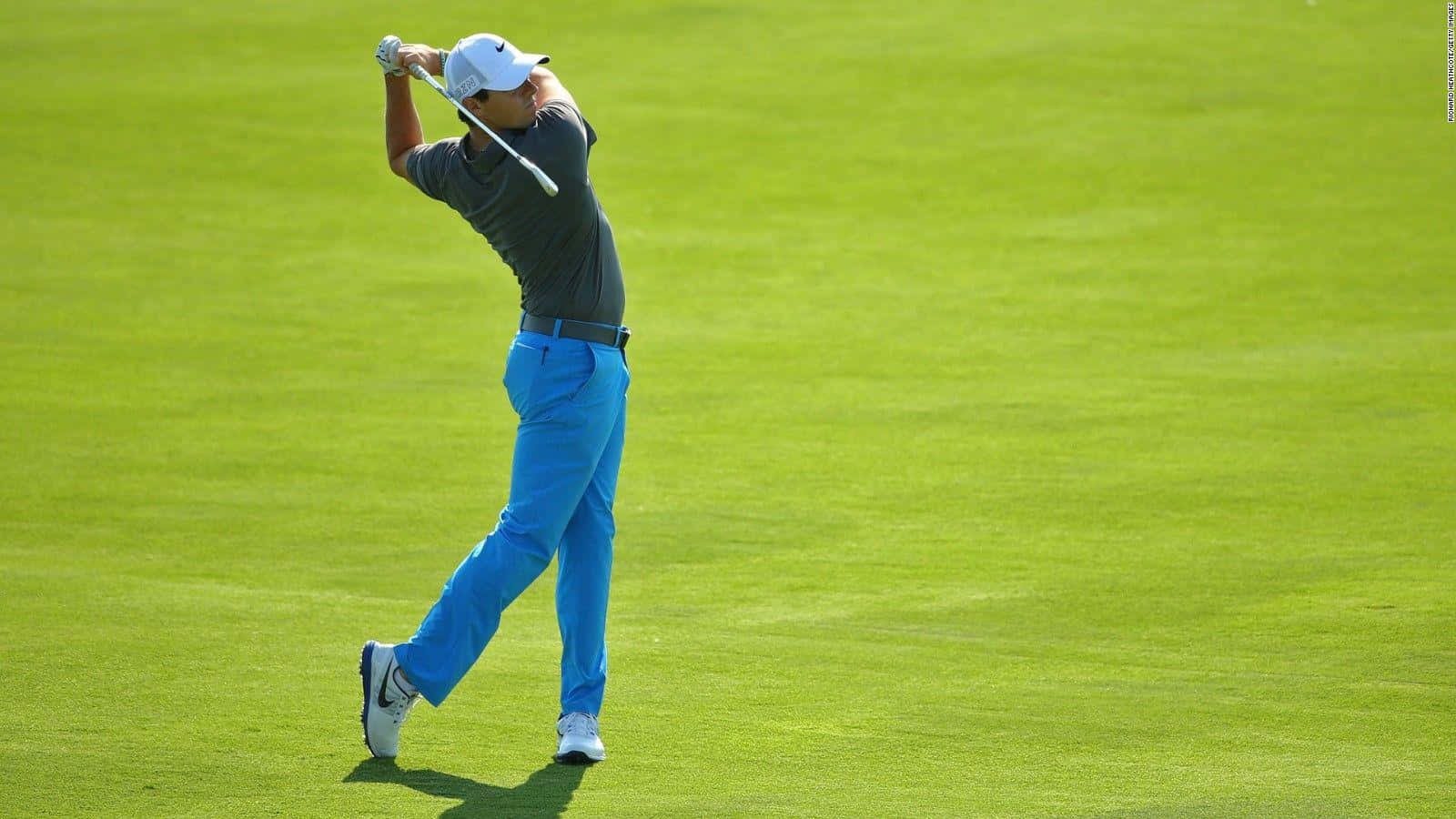 Rory Mcilroy, golf match, bright blue pants, HD Desktop Wallpaper