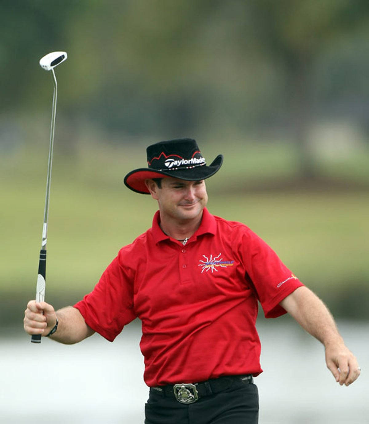 Rory Sabbatini, red shirt, black cowboy hat, HD Phone Wallpaper