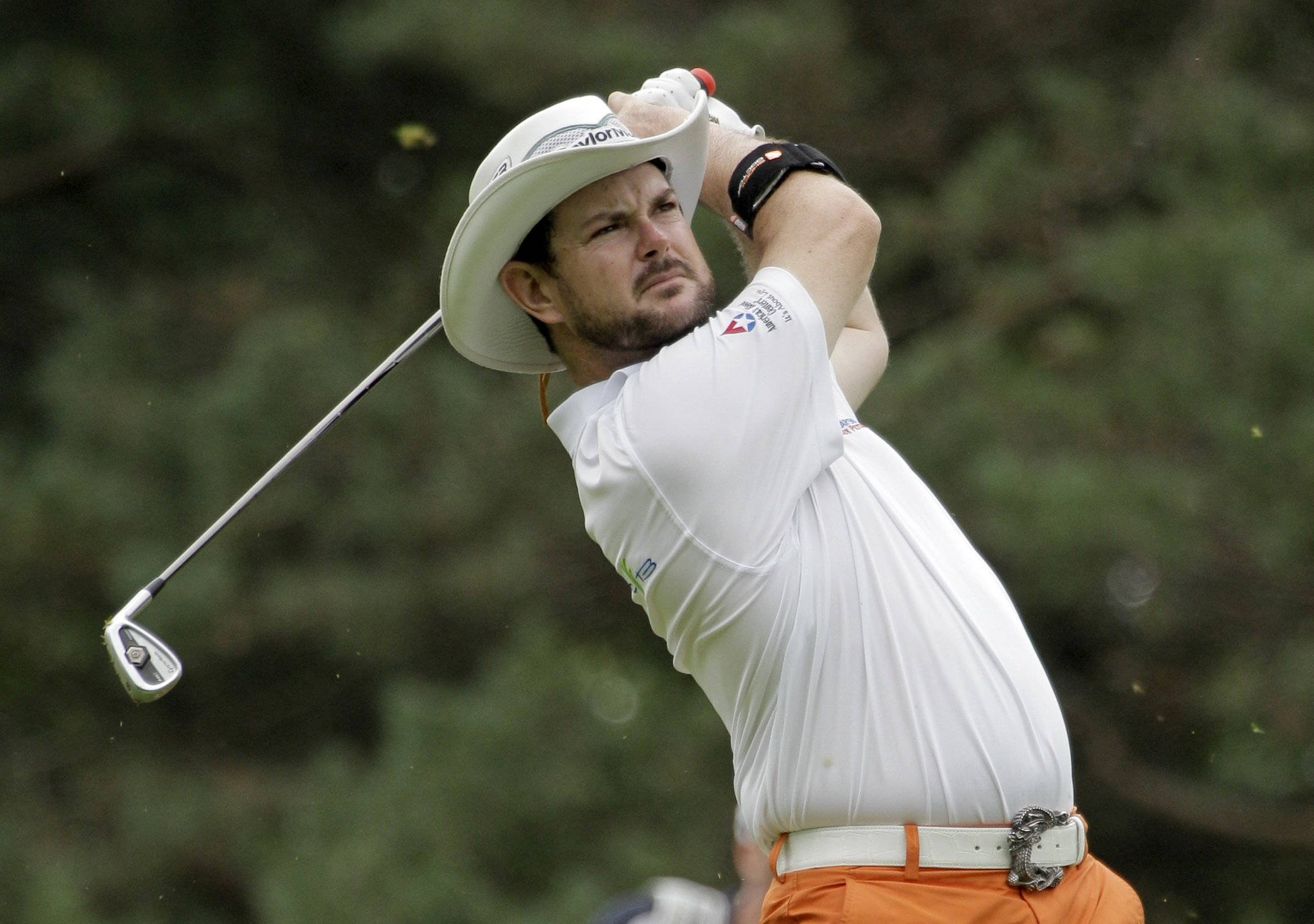 Rory Sabbatini, white hat, orange pants, Full HD Desktop Wallpaper