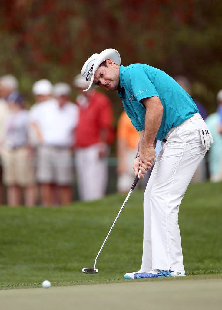 Rory Sabbatini, teal shirt, white hat, SD Phone Wallpaper