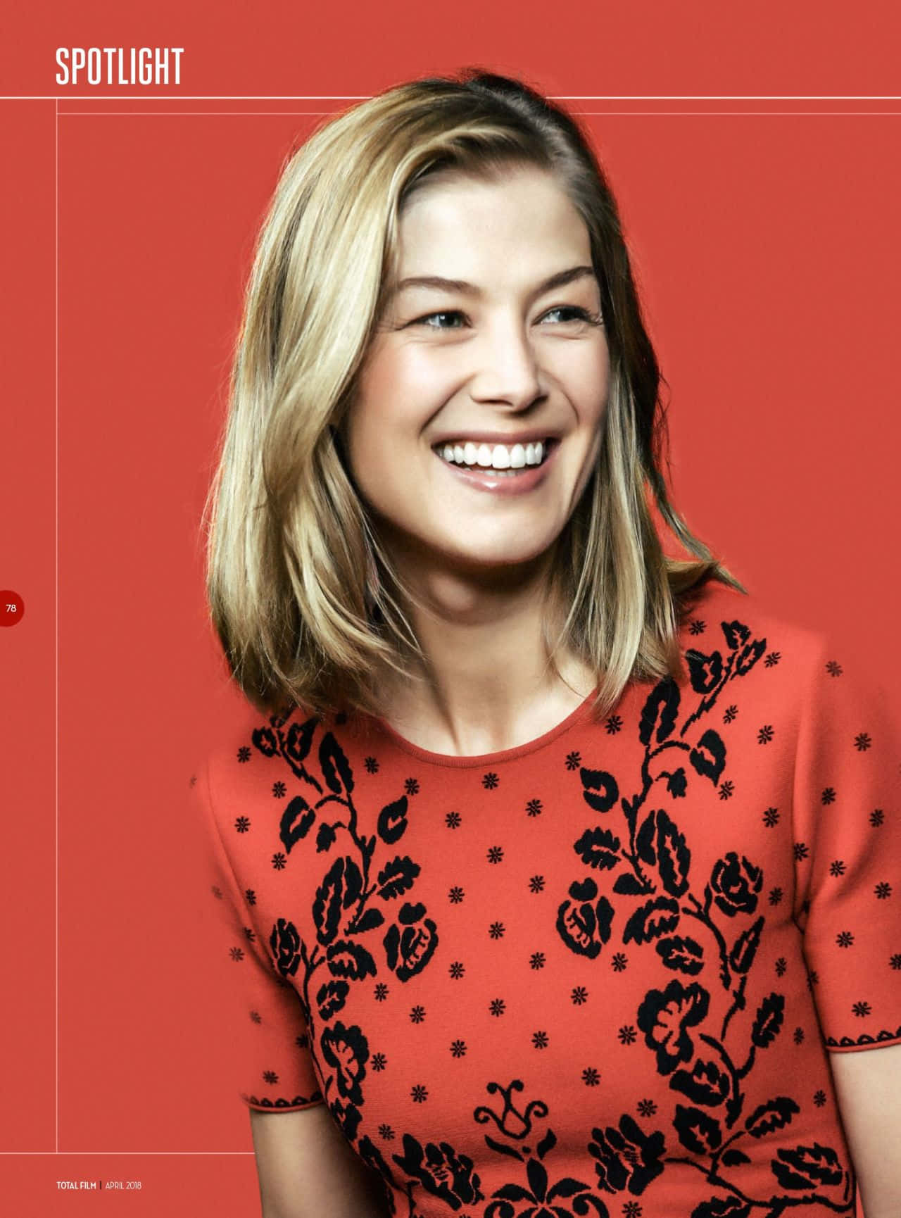 Rosamund Pike, red carpet look, red floral-patterned top, HD Phone Wallpaper