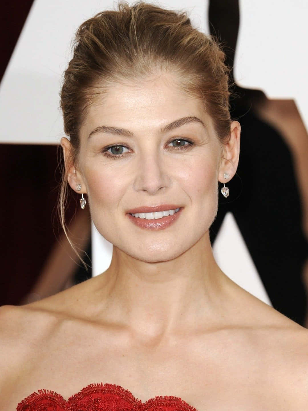 Rosamund Pike, blonde hair, updo, HD Phone Wallpaper