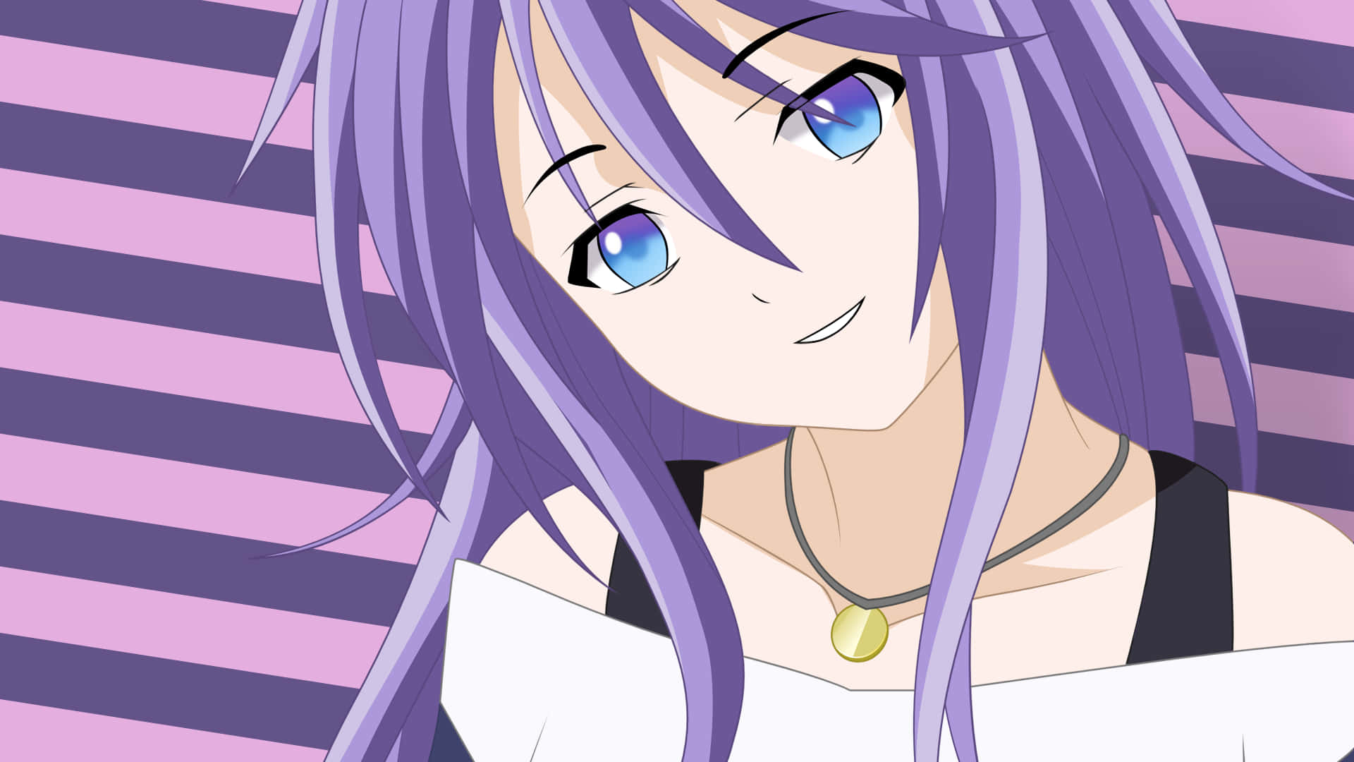 Rosario Vampire, purple hair, blue eyes, Full HD Desktop Wallpaper