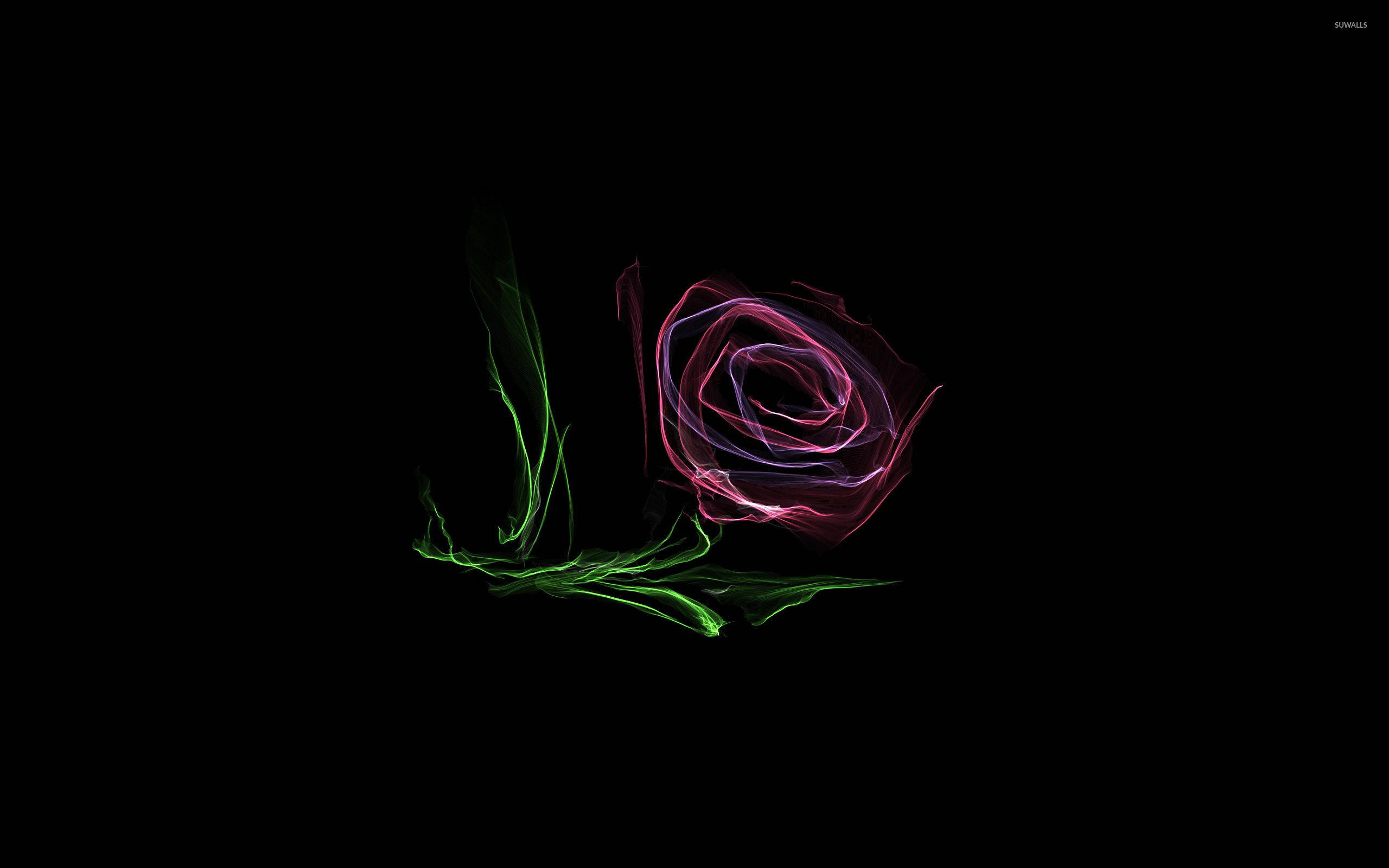Purple Smoke Rose Aesthetic, neon rose, pink and purple petals, 2K Desktop Wallpaper