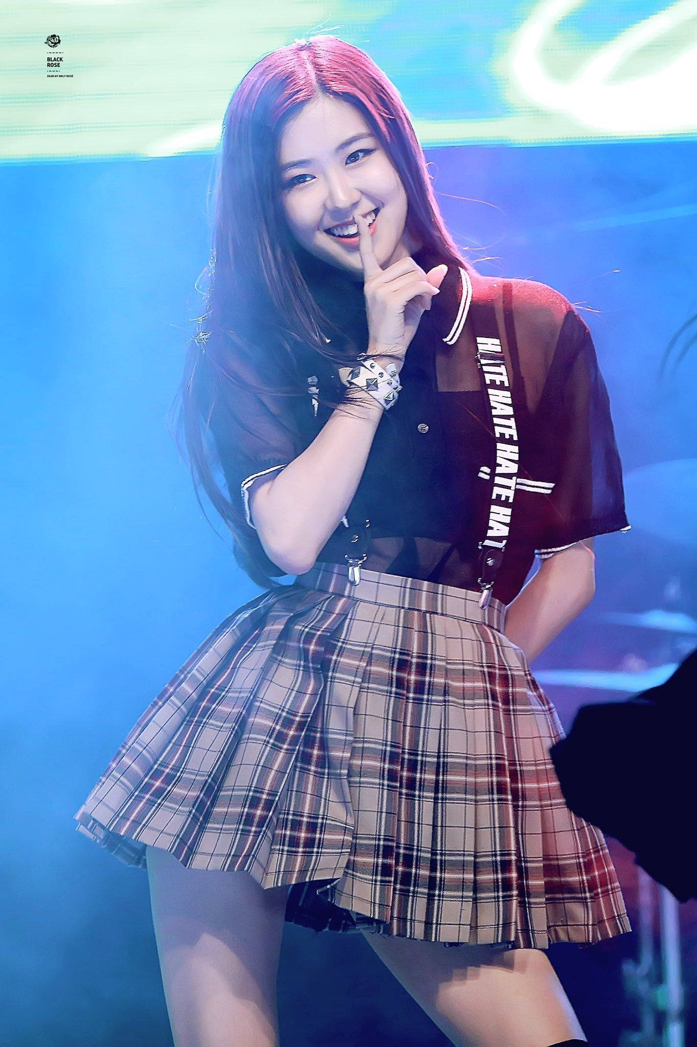 Blackpink, Rose, plaid skirt, Full HD Phone Wallpaper