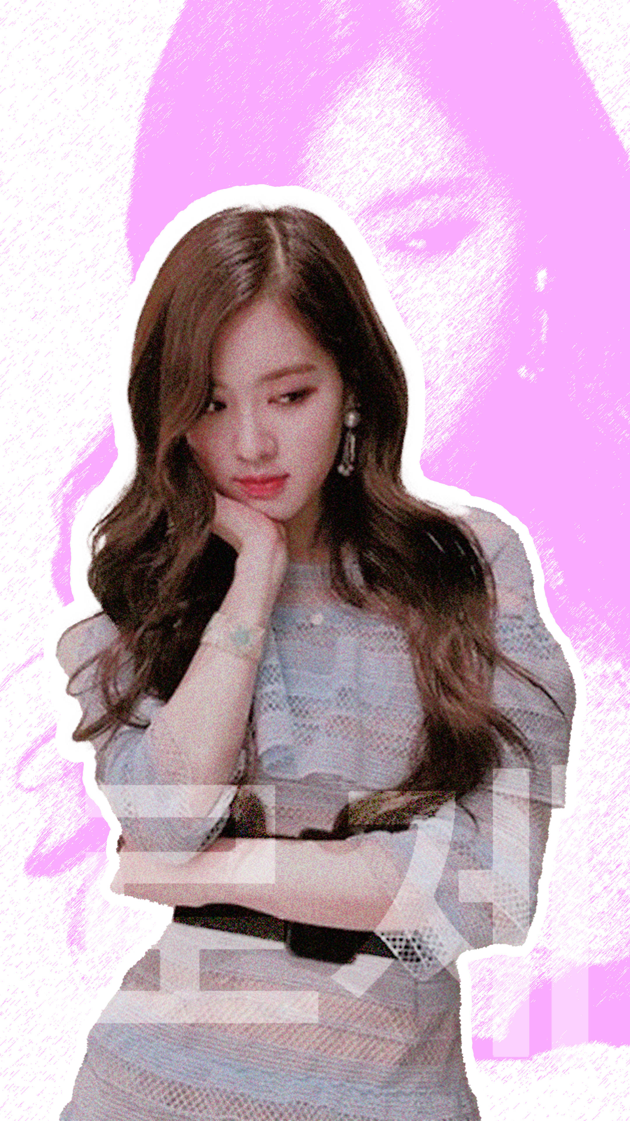 Rose Blackpink, cute rose blackpink cutout, long brown hair, 4K Phone Wallpaper