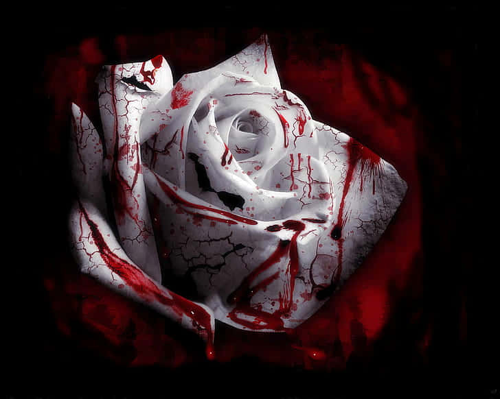 red and white roses, bloody red and white roses, stark white rose, SD Desktop Wallpaper
