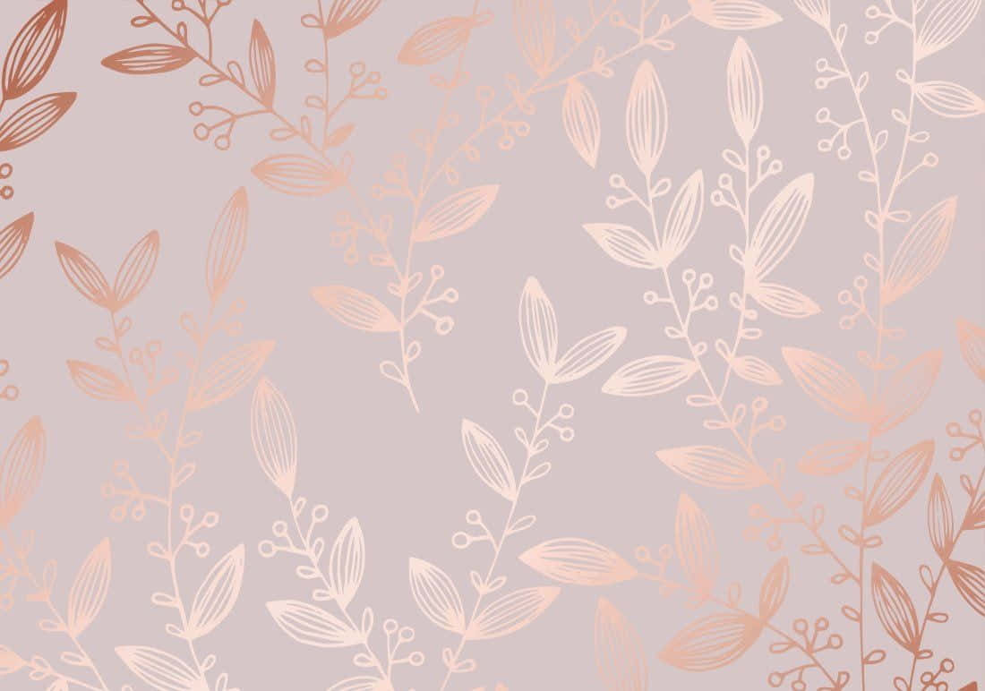 rose gold, mauve, leafy branches, SD Desktop Wallpaper