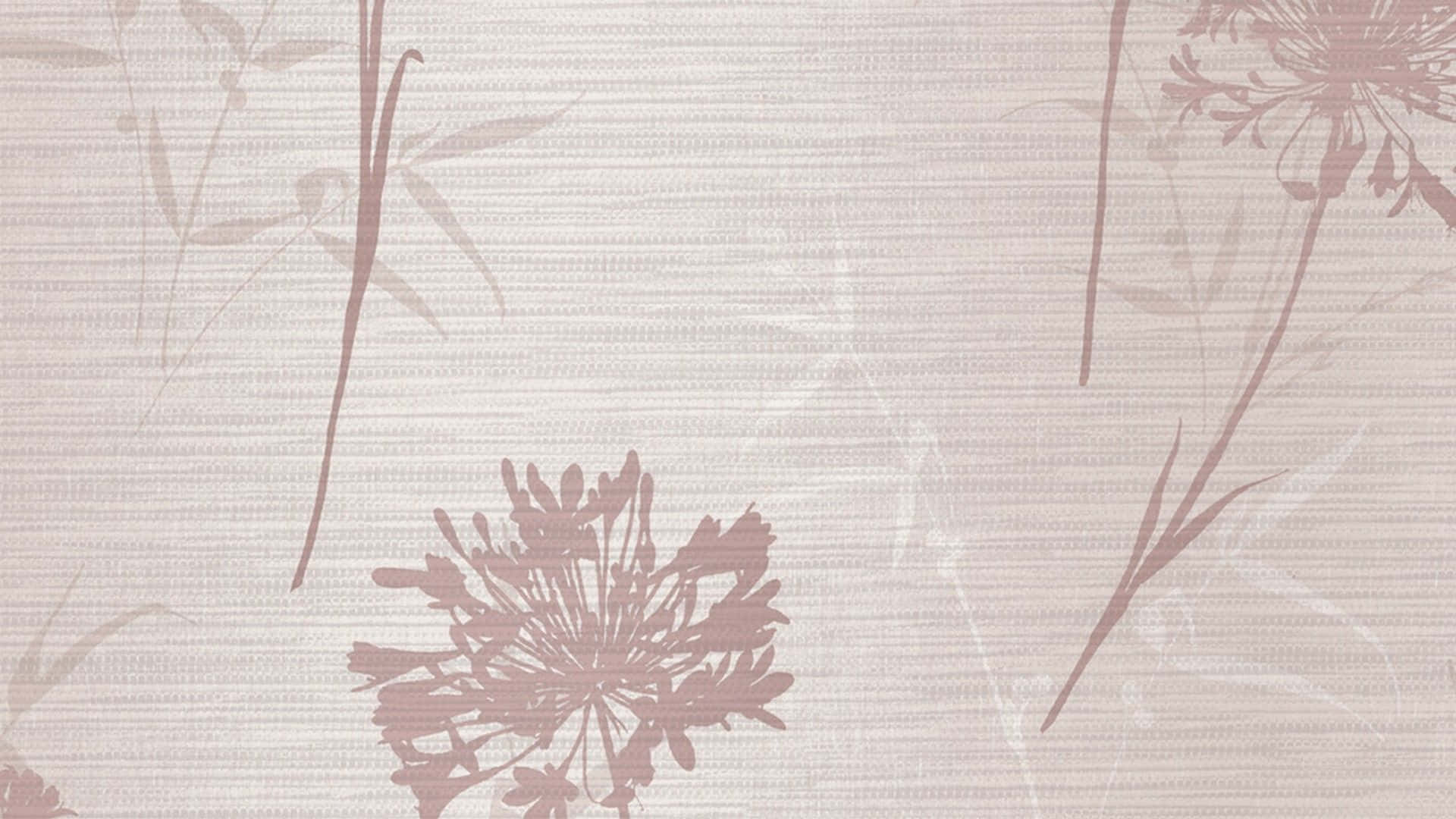Rose Gold Desktop, floral silhouettes, textured beige wallpaper, Full HD Desktop Wallpaper