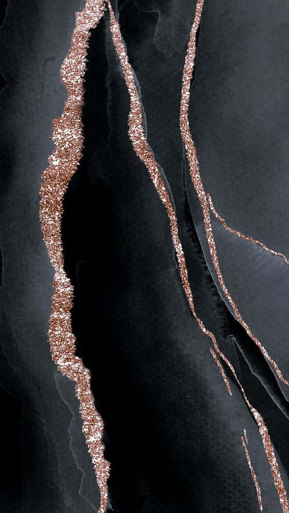 Rose Gold And Black, black, rose gold, SD Phone Wallpaper