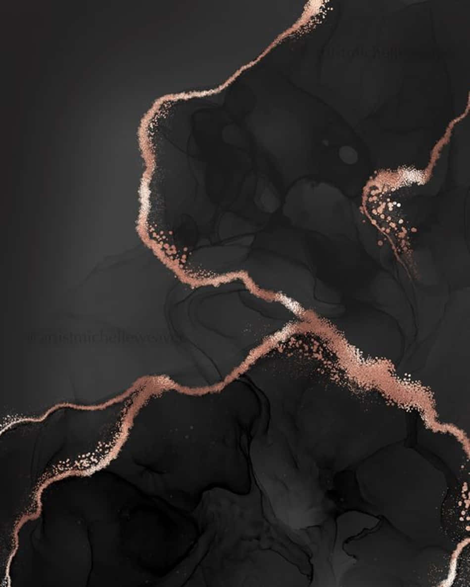rose gold, black, hydro dip art, SD Phone Wallpaper