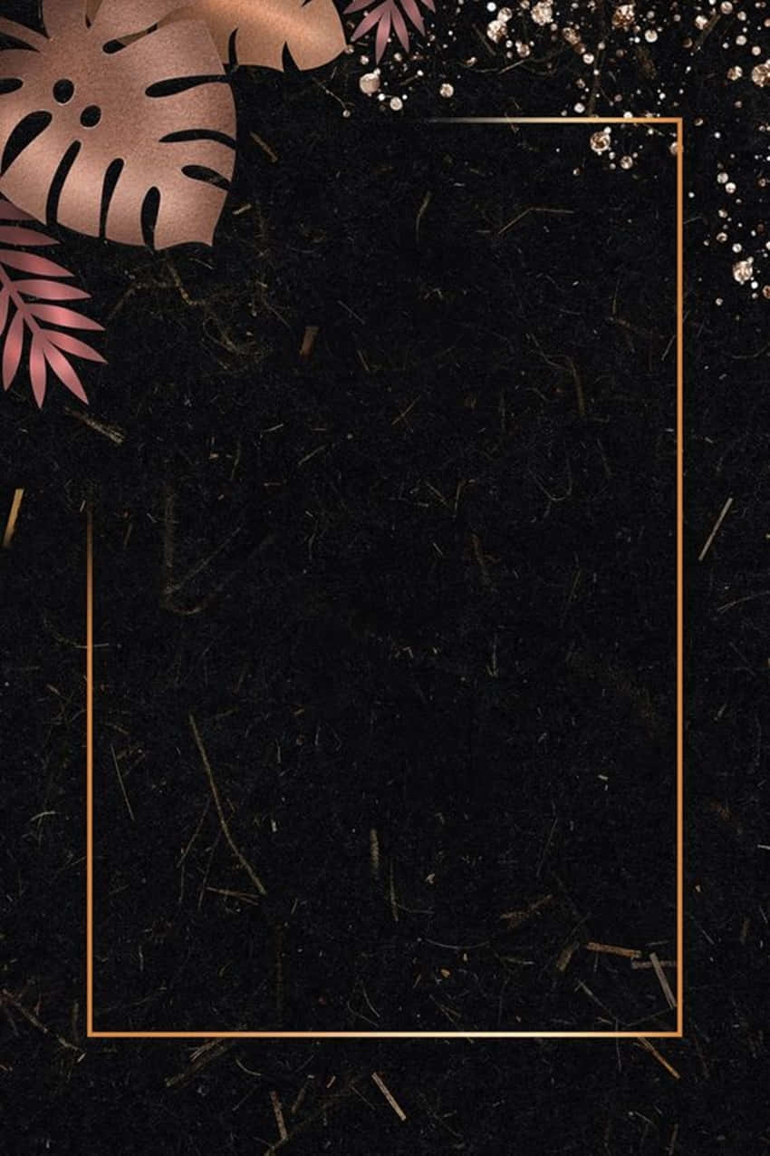 rose gold, black, tropical leaves, SD Phone Wallpaper