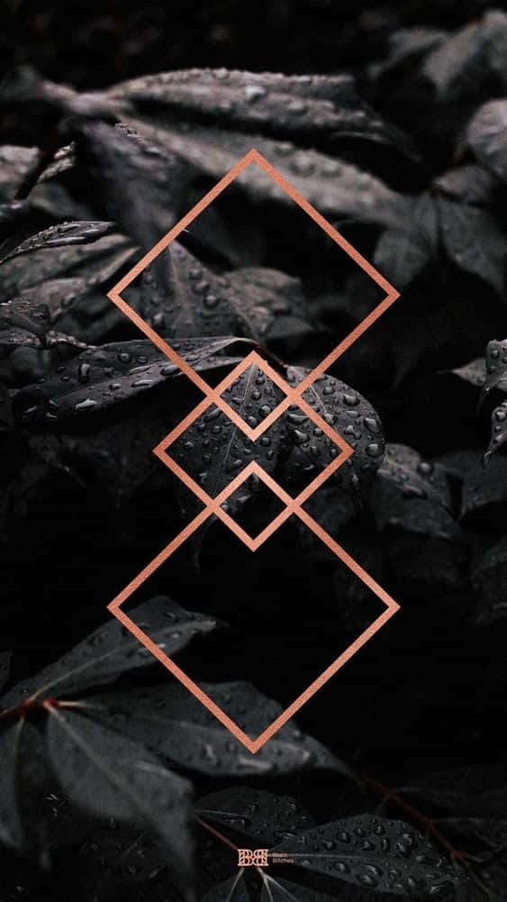 rose gold, black, checkered pattern, SD Phone Wallpaper