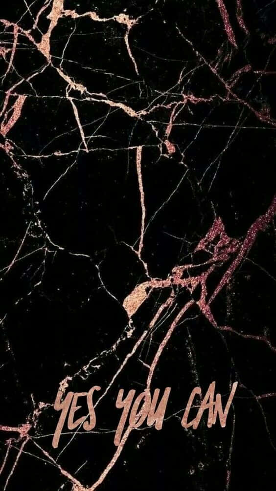 Rose Gold and Black, black marble, rose gold veins, SD Phone Wallpaper