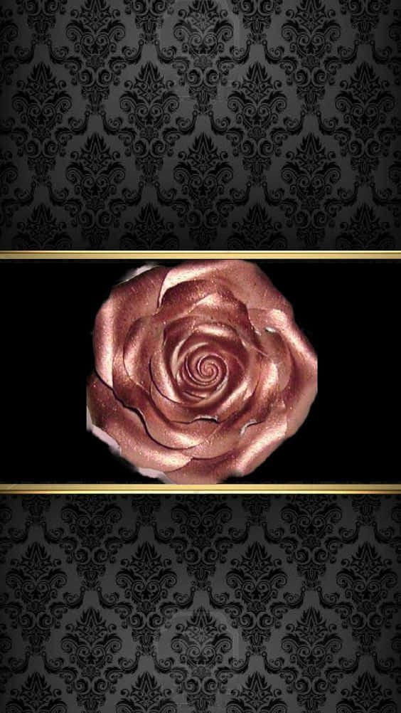 rose gold, black, damask wallpaper, SD Phone Wallpaper