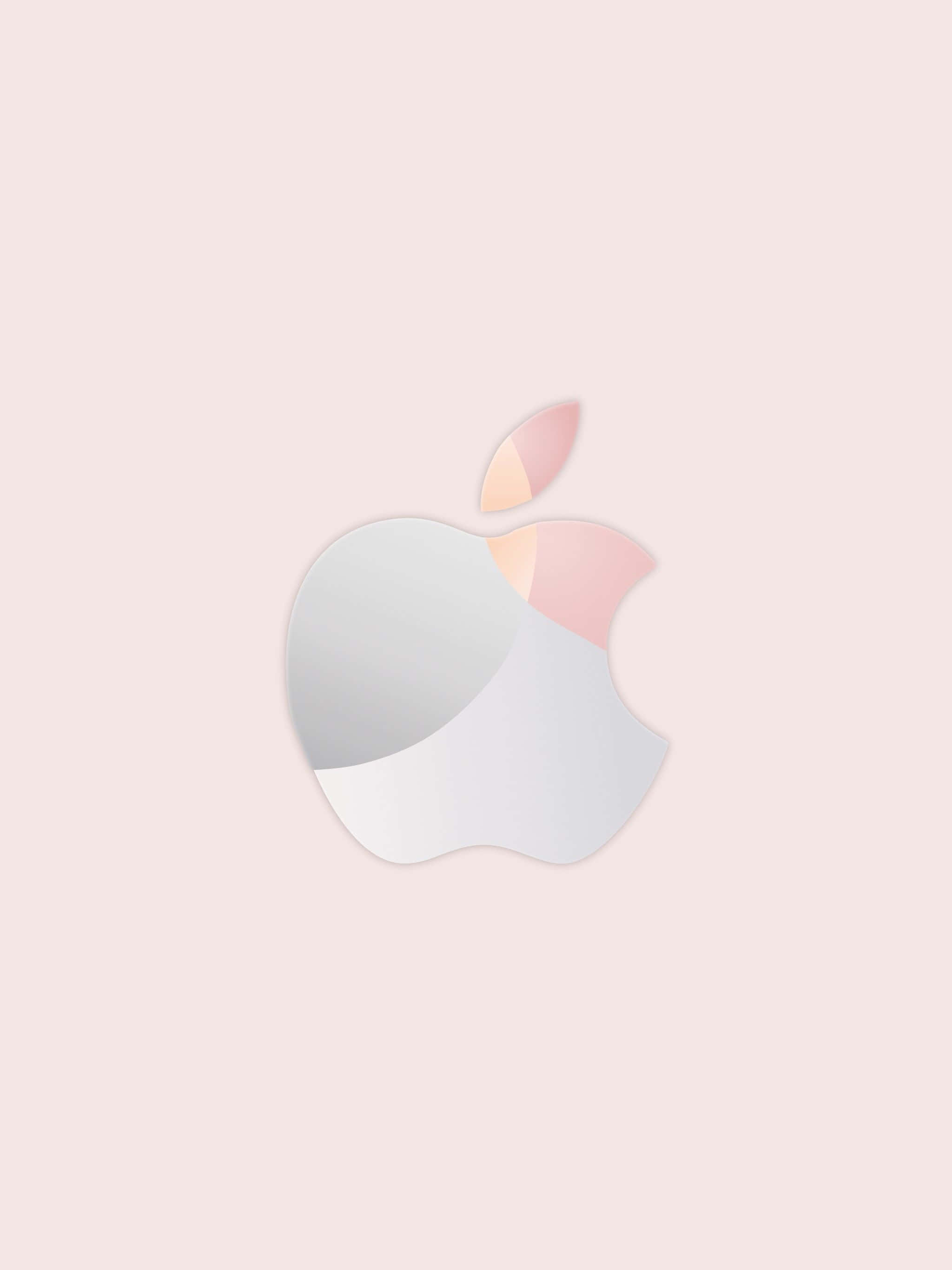 Rose Gold Apple, Apple logo, soft pink, 2K Phone Wallpaper