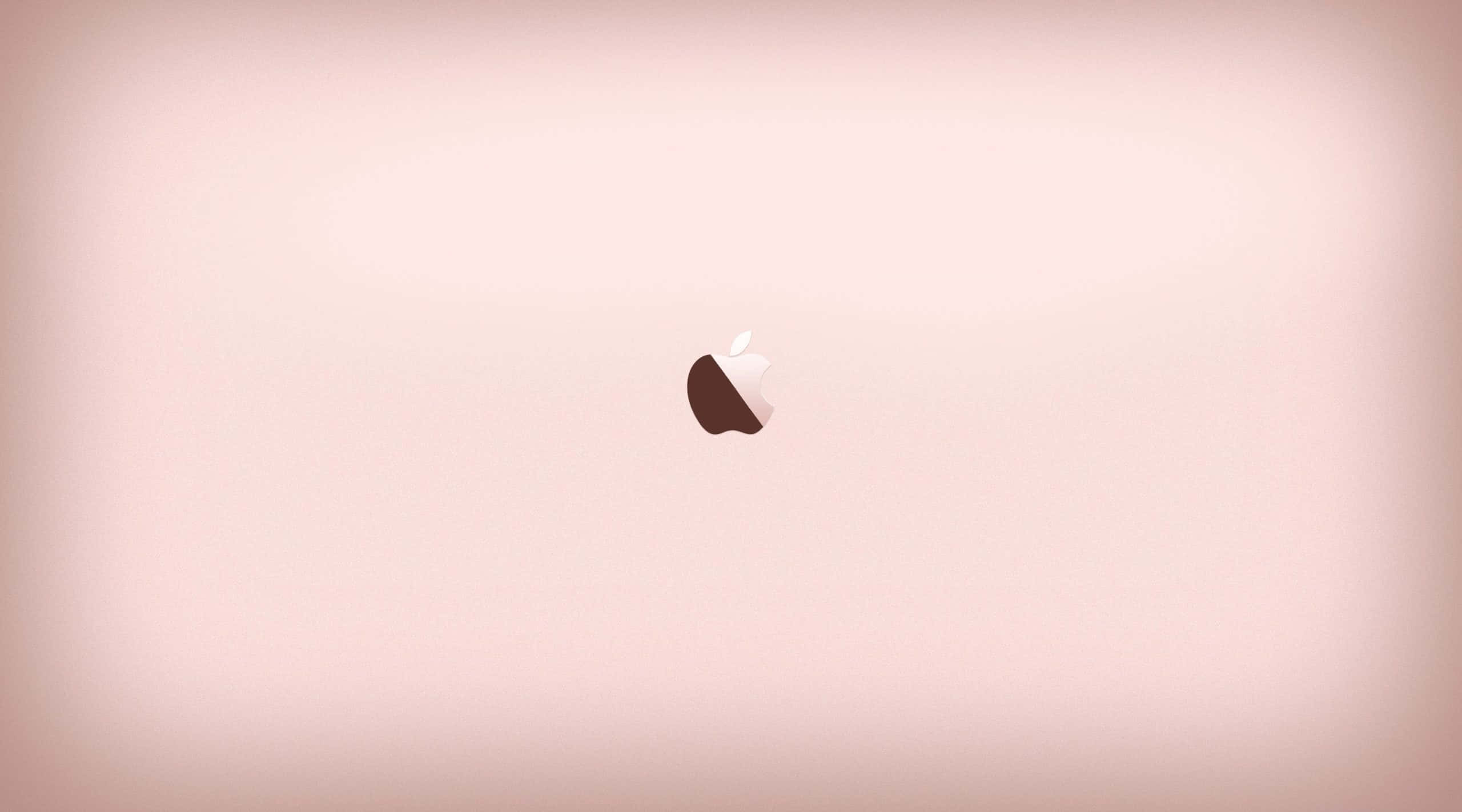 Rose Gold Apple, minimalist apple logo, soft pink gradient background, 2K Desktop Wallpaper