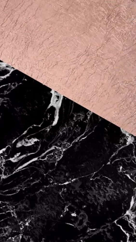rose gold, black marble, slanted pattern, SD Phone Wallpaper
