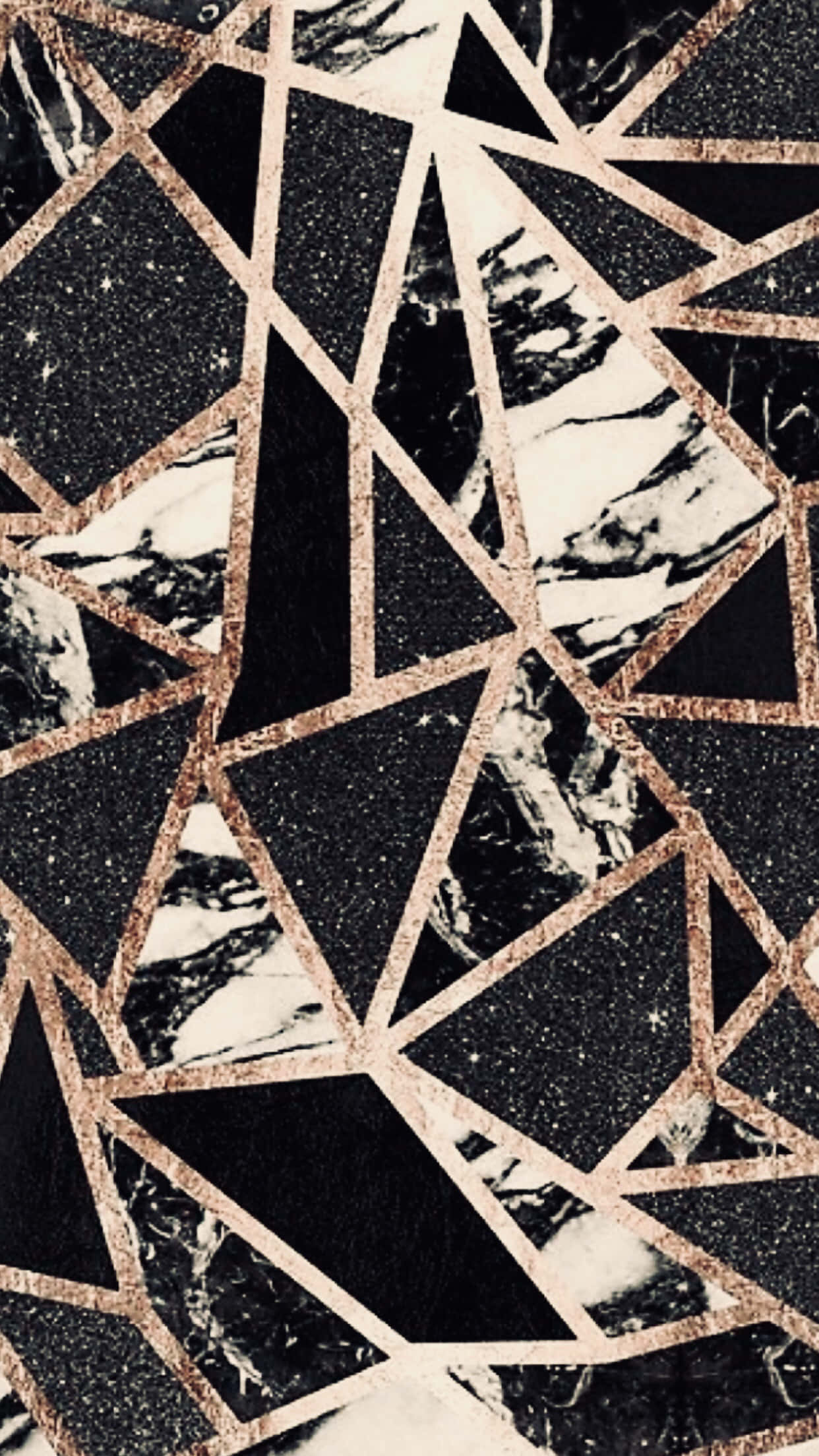 Rose Gold Black Marble, black white marble, rose gold glitter, Full HD Phone Wallpaper