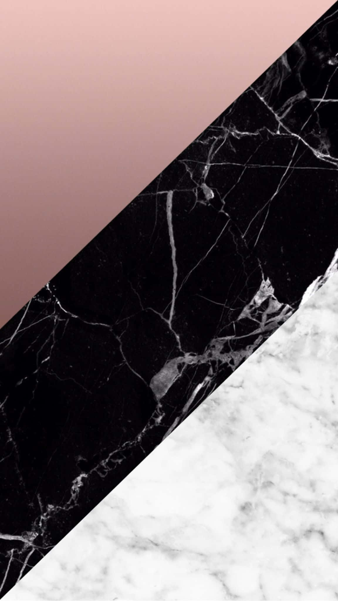 rose gold, black marble, white veins, Full HD Phone Wallpaper