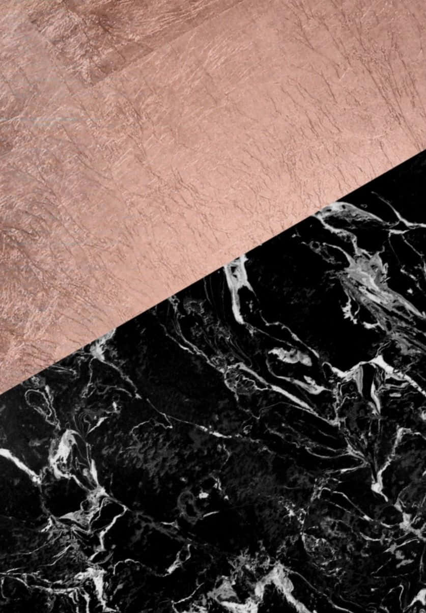 Rose Gold Black Marble, rose gold textured surface, black marble, SD Phone Wallpaper