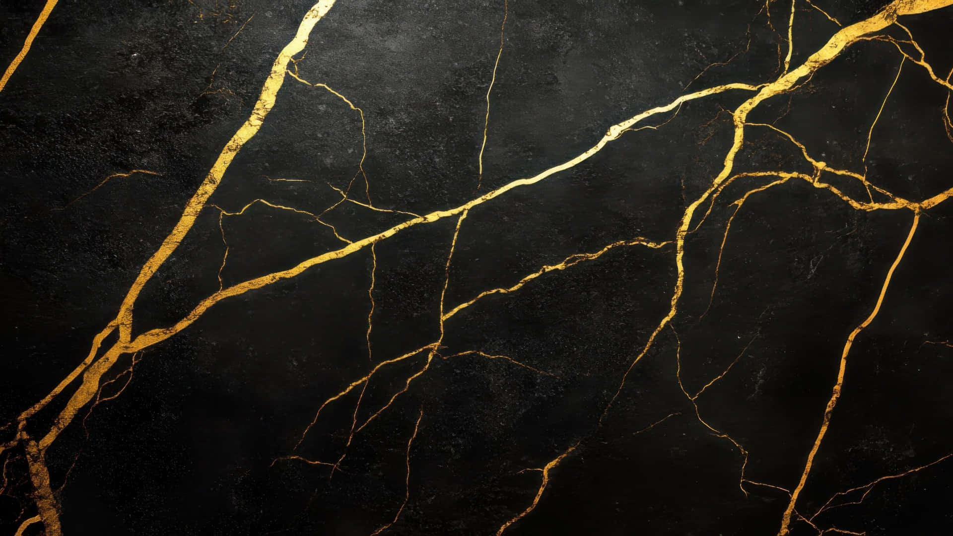 black marble, gold veins, deep black, Full HD Desktop Wallpaper