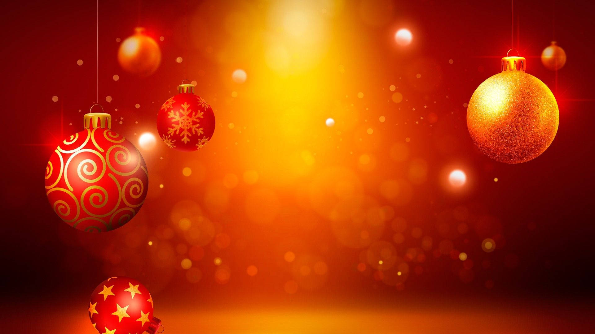 gold, red, Christmas ornaments, Full HD Desktop Wallpaper