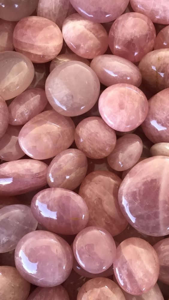 rose gold color, rose quartz stones, soft pink hues, SD Phone Wallpaper