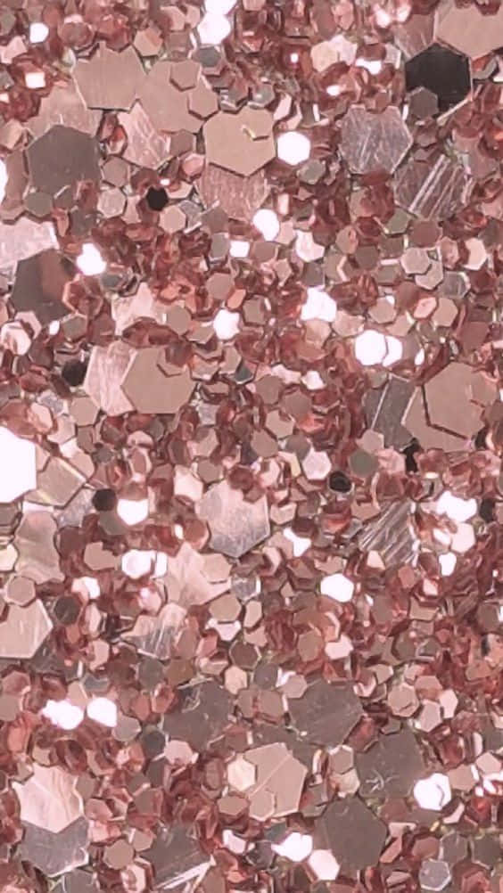 rose gold color, hexagon, shimmering, SD Phone Wallpaper