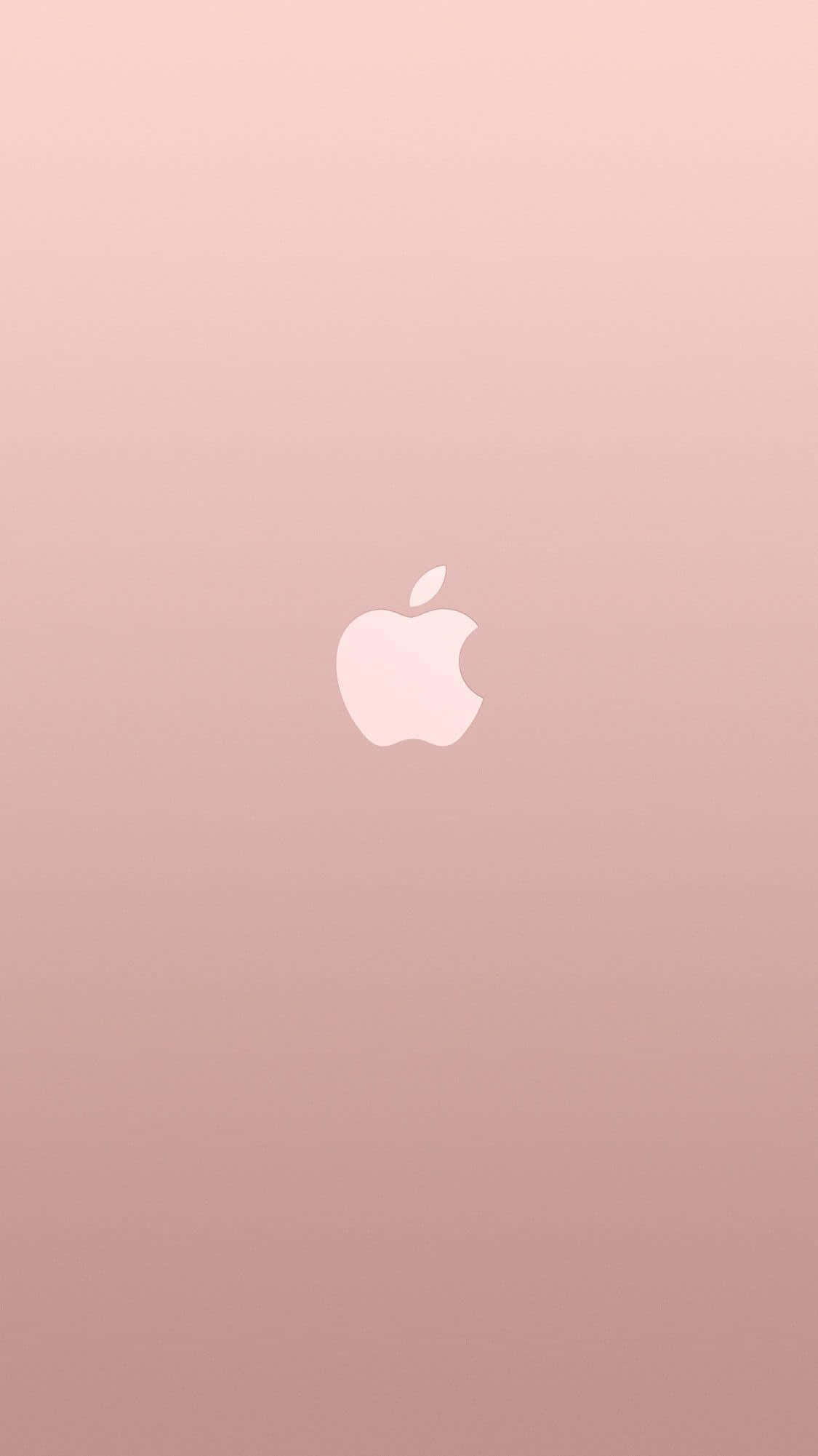 Rose Gold Color, rose gold gradient, white Apple logo, Full HD Phone Wallpaper
