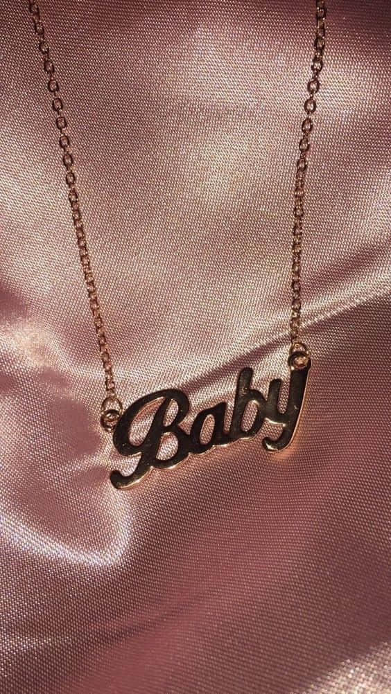 rose gold, Baby pendant, necklace, SD Phone Wallpaper