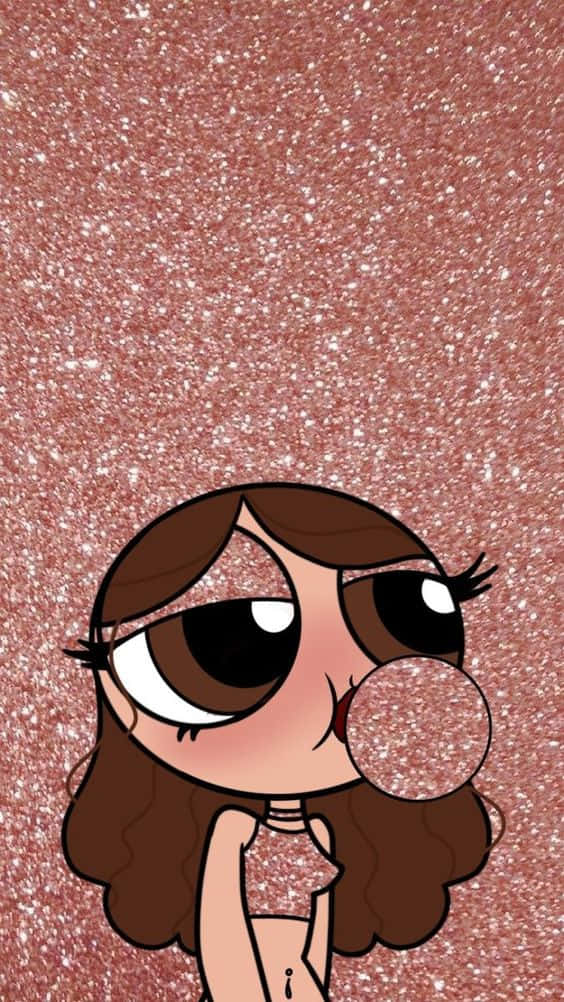 Rose Gold Color, glittery bubble, brown hair, SD Phone Wallpaper