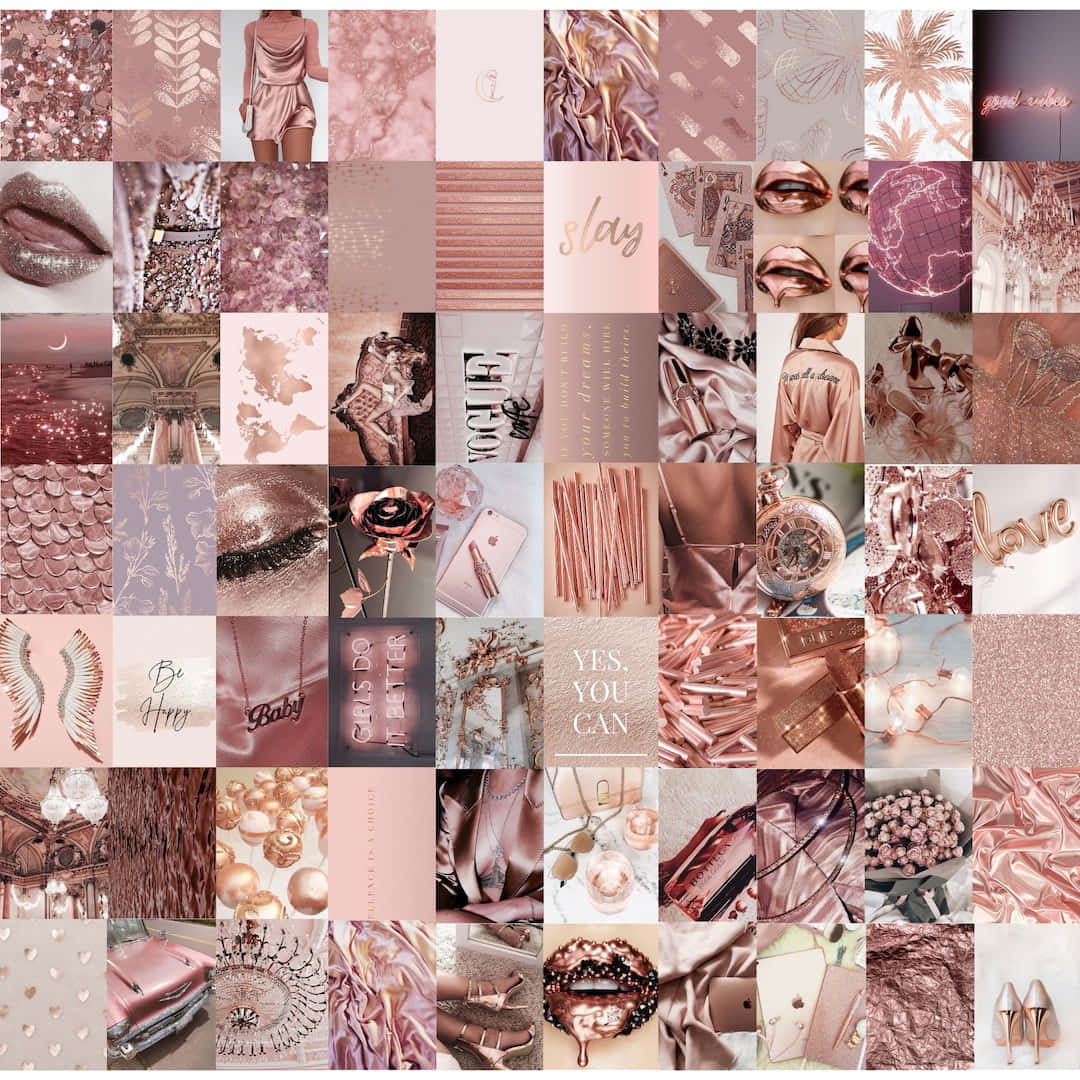 rose gold aesthetic, glitter lips, silk fabrics, SD Desktop Wallpaper