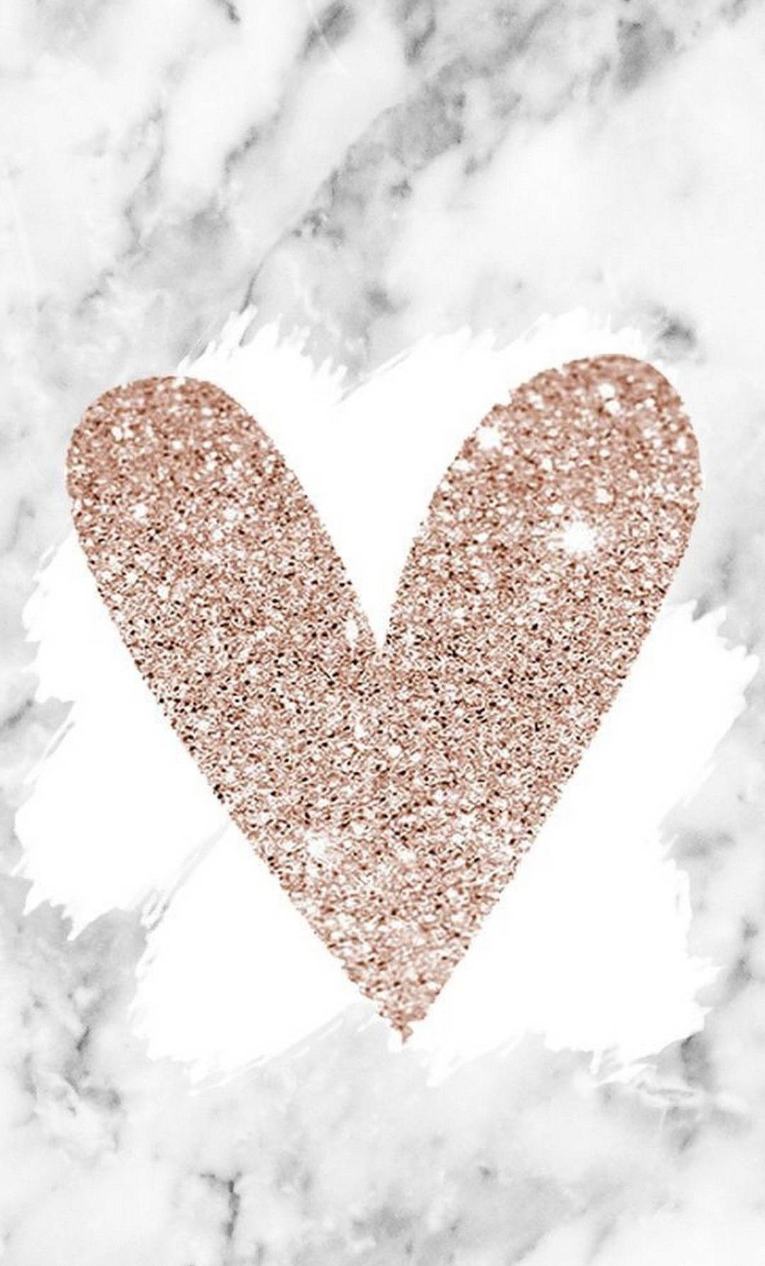 rose gold iPad, heart, white and gray marble background, HD Phone Wallpaper
