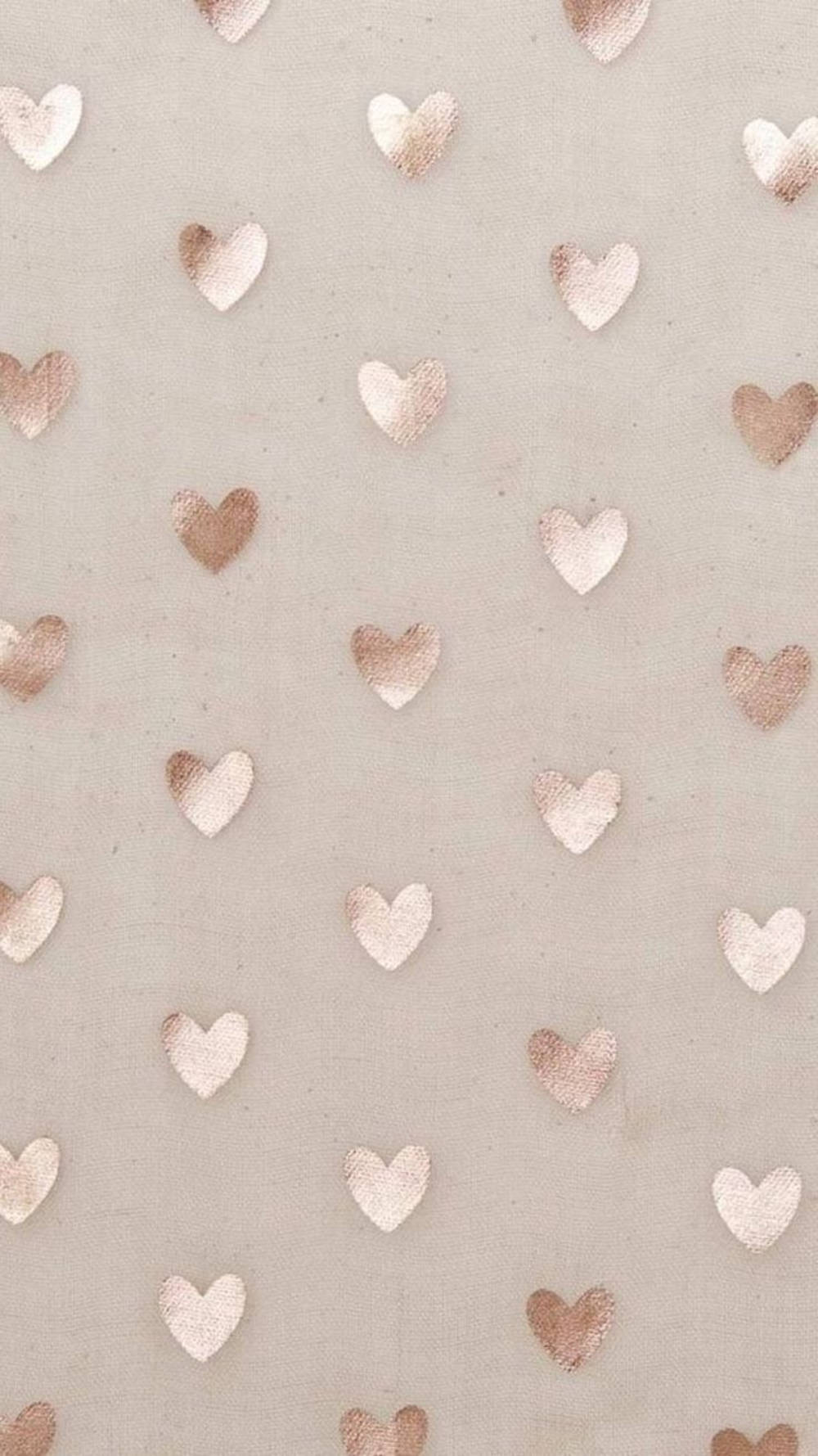 rose gold iPad, hearts pattern, beige fabric, HD Phone Wallpaper