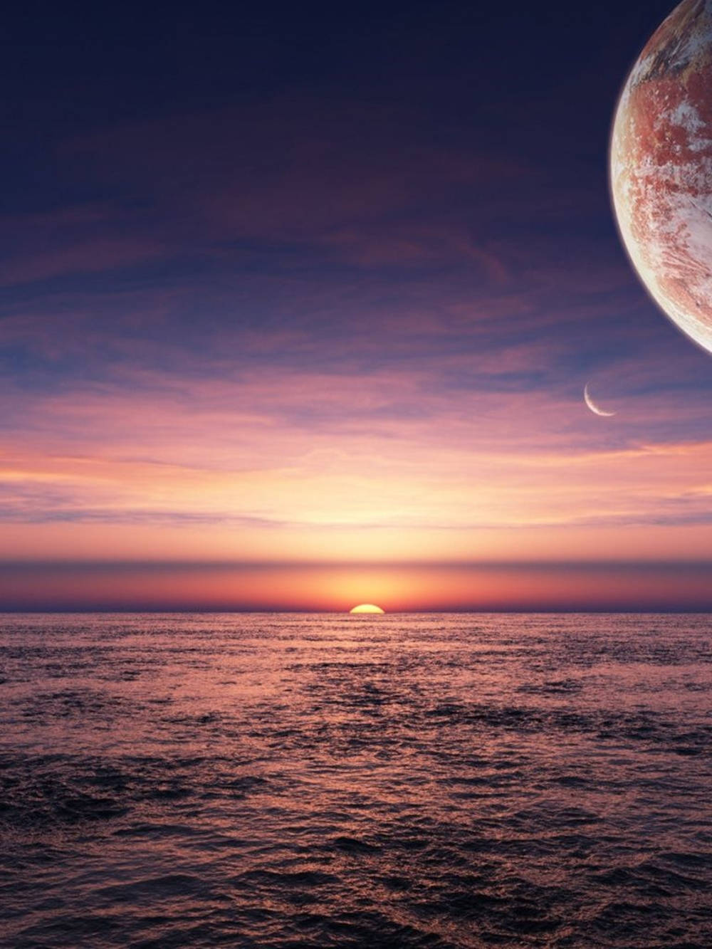 Rose Gold iPad, sunset, ocean, HD Phone Wallpaper