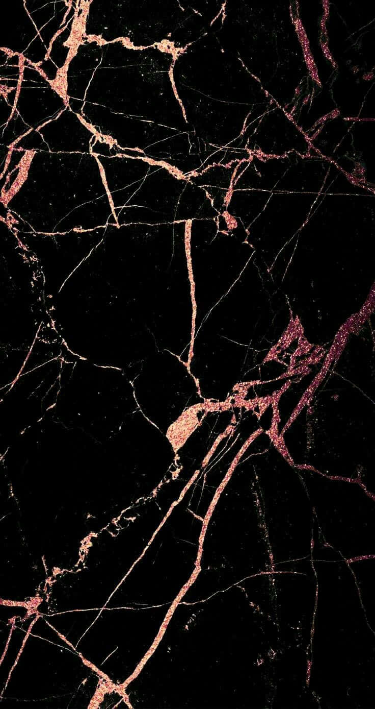 Rose Gold iPhone 5, black marble, rose gold veining, HD Phone Wallpaper