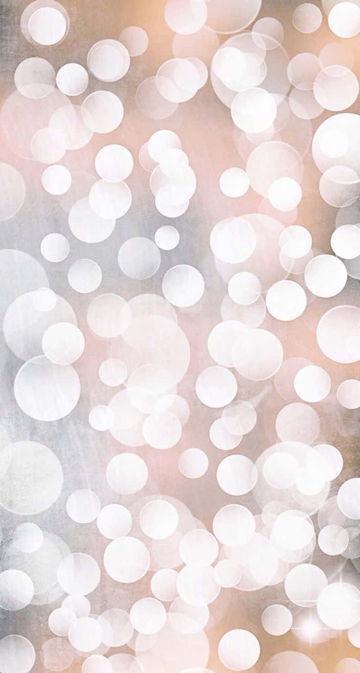 Rose Gold iPhone 5, glowing white bokeh circles, muted peach and gray gradient, HD Phone Wallpaper