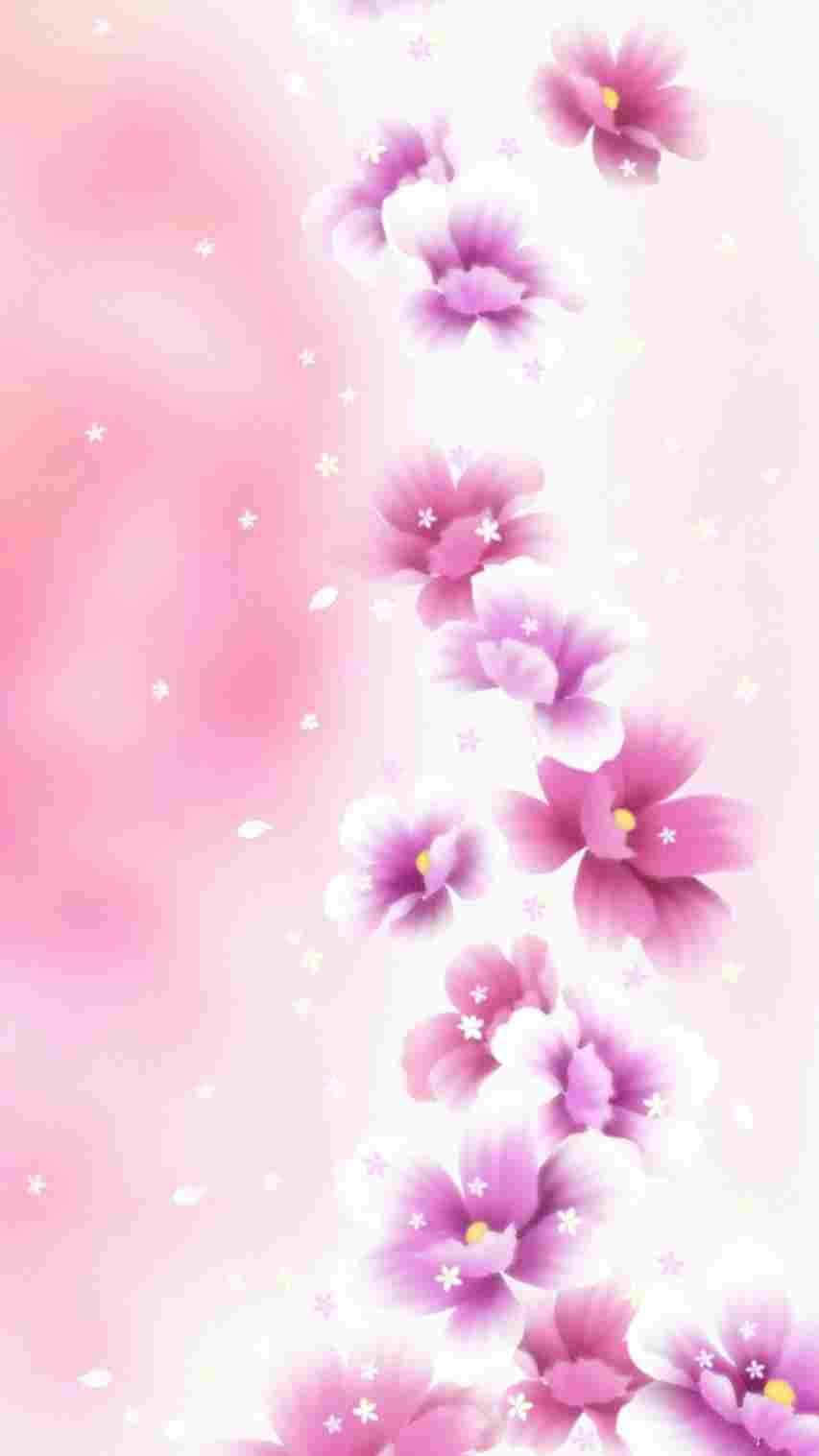 Rose Gold iPhone 5, soft pink, purple flowers, HD Phone Wallpaper