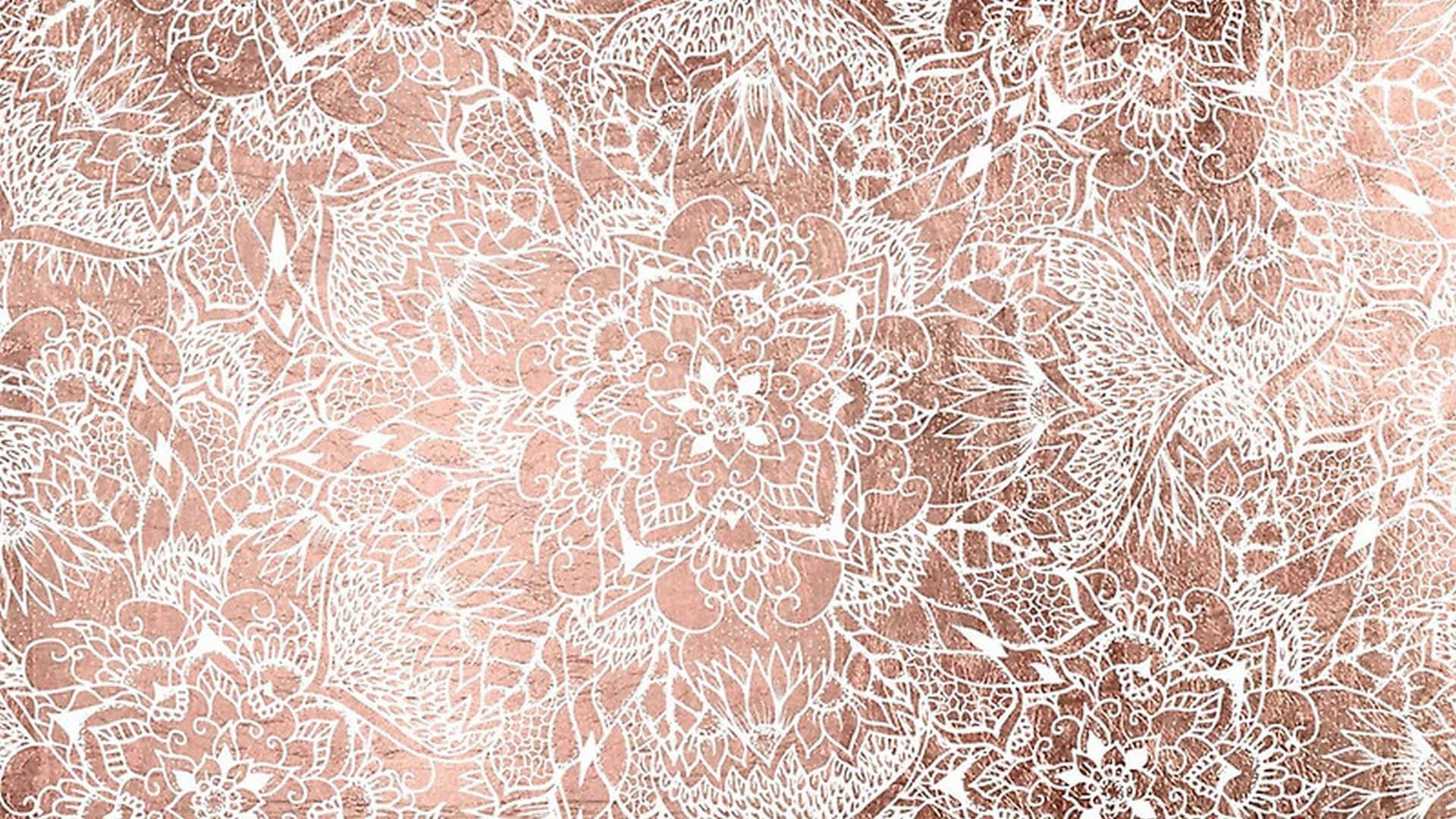 rose gold, white, lace pattern, Full HD Desktop Wallpaper