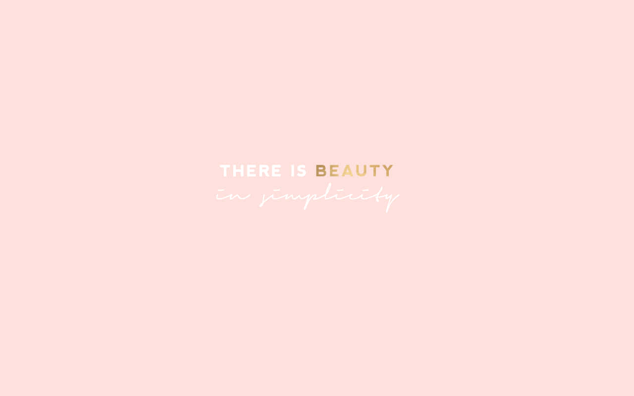 rose gold laptop, pastel pink background, white and gold text, HD Desktop Wallpaper